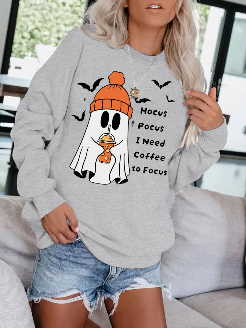 Halloween Ghost Hocus Pocus I Need Coffee to Focus Sweatshirt from Mish Mash Market
