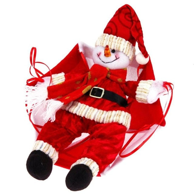 Christmas Santa Claus Snowman Parachute Hanging Ornaments