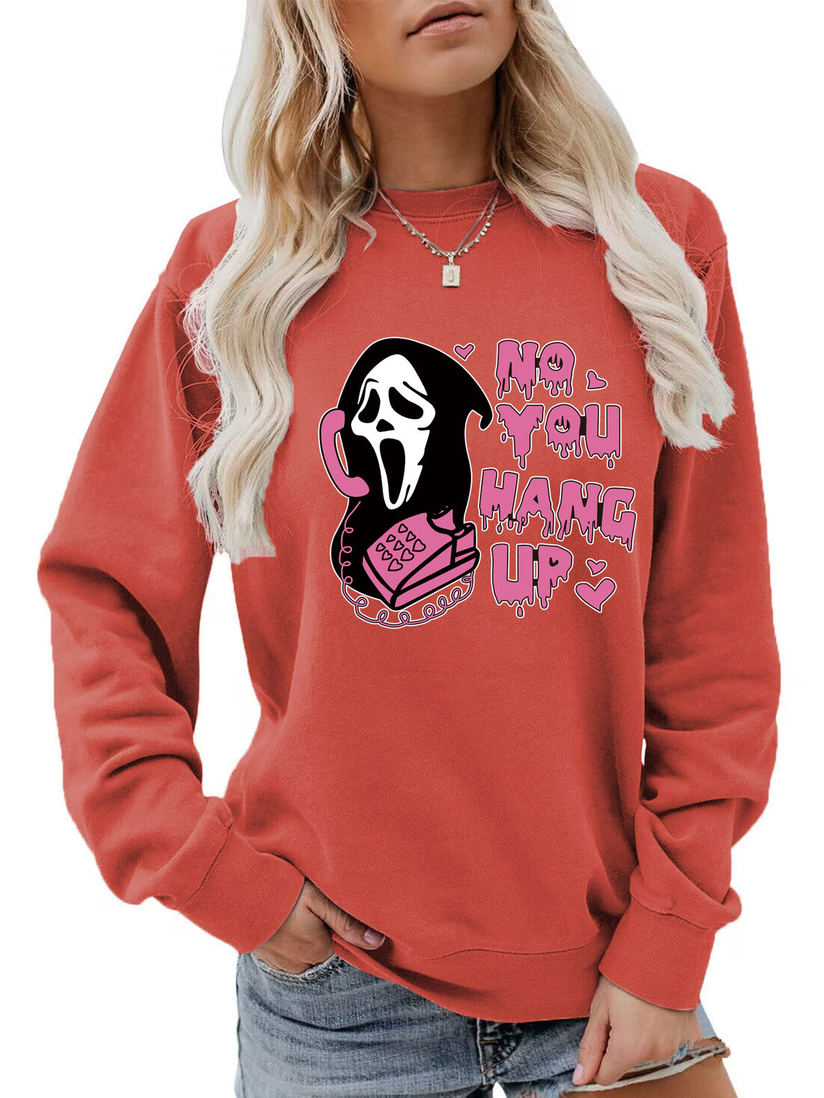 Halloween Ghostface "No You Hang Up" Fleece Sweatshirt