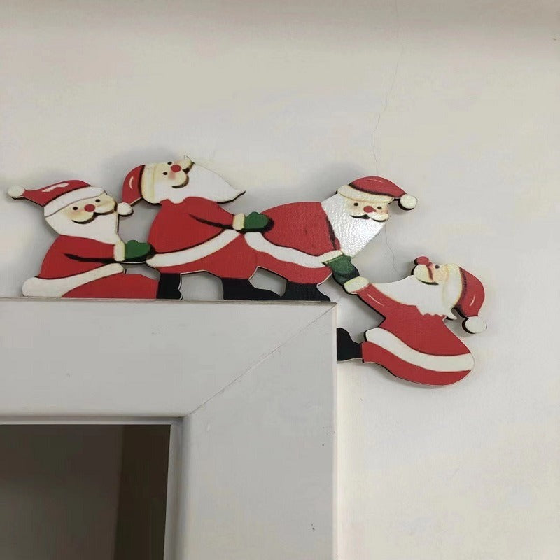 Wooden Christmas Door Frame Corner Decoration