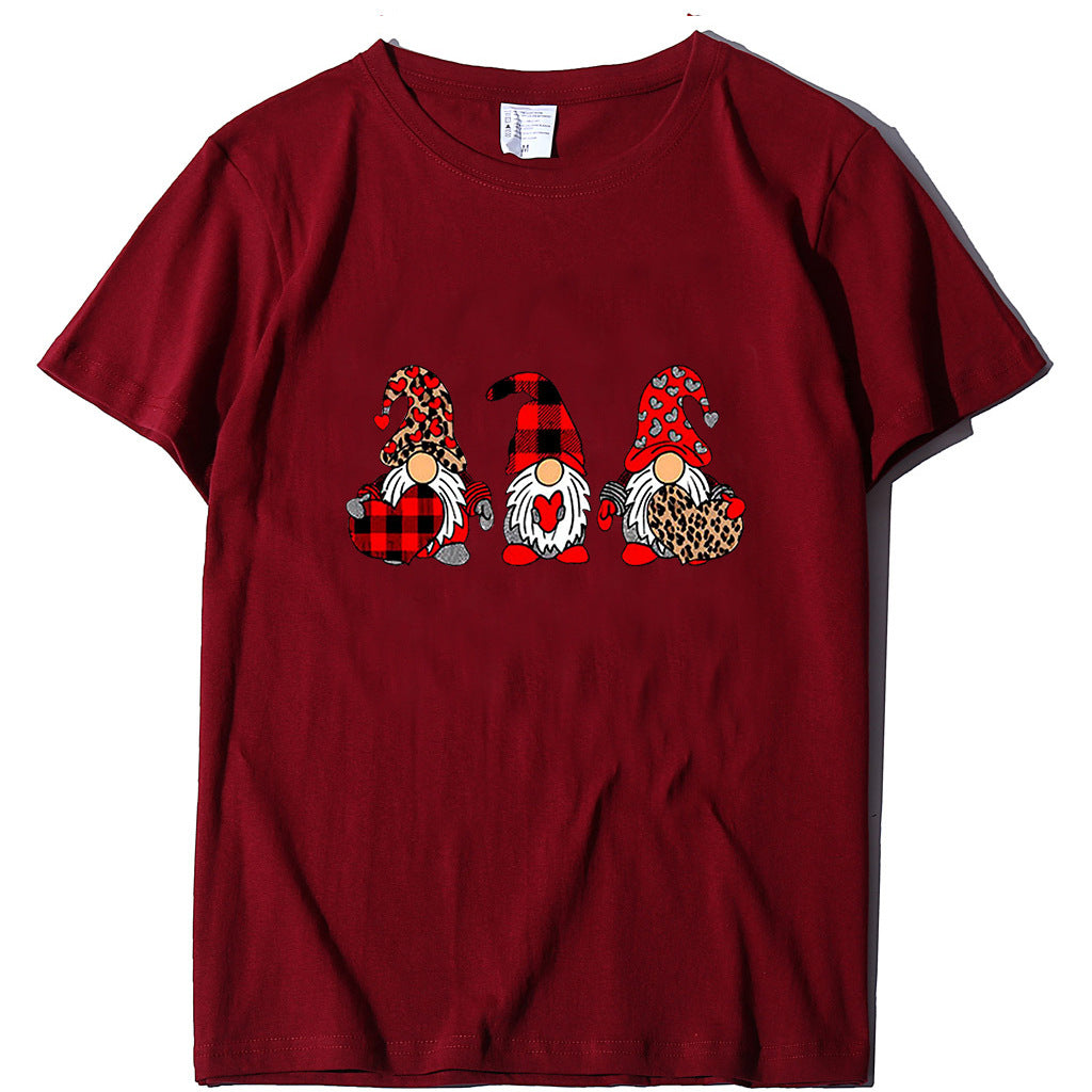 Gnome Graphic T-Shirt for Women – Love Printed Loose Fit Top