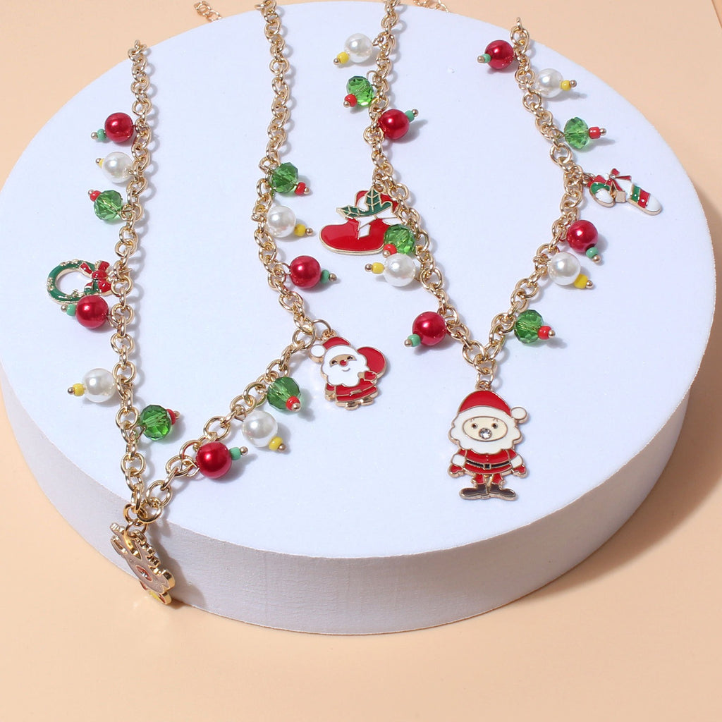 Holiday Pearl Charm Necklace