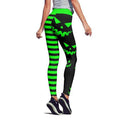 Women's Halloween Pumpkin Face Striped Leggings from Mish Mash Market