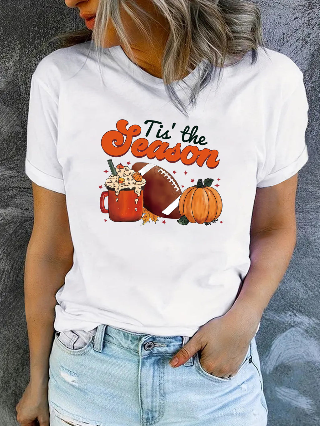 Tis the Season Halloween Printed Round Neck Short Sleeve T-Shirt from Mish Mash Market