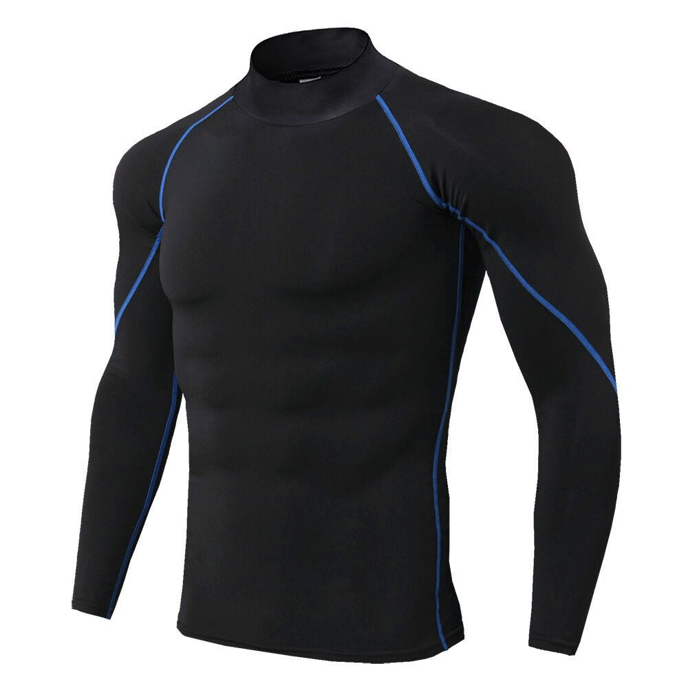 Men's High Collar Fitness Long Sleeved Pro Sports T-Shirt from Mish Mash Market