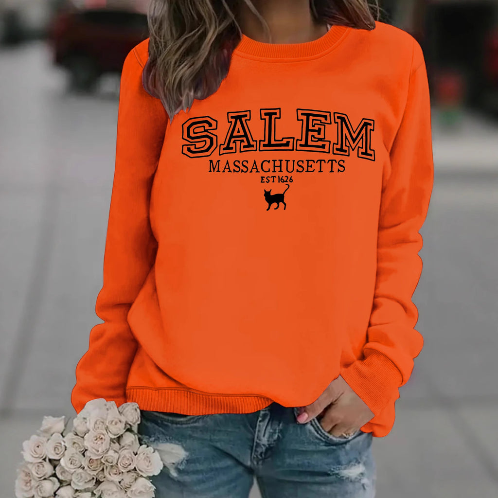 Salem Massachusetts Black Cat Vintage Graphic Sweatshirt from Mish Mash Market