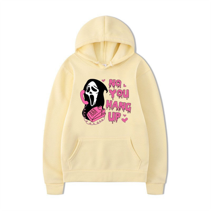 Halloween Ghost Graphic Loose Fit Hoodie – Casual Unisex Long Sleeve Sweatshirt from Mish Mash Market