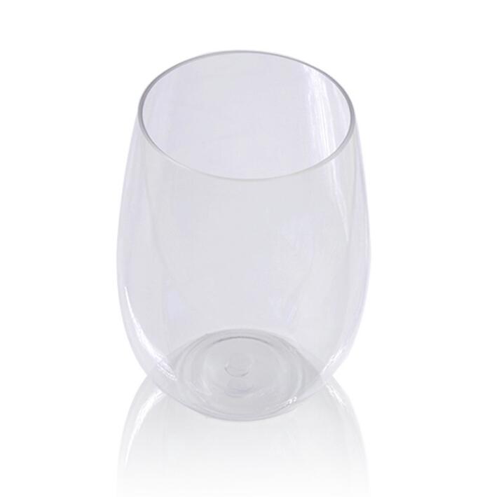 Set of Four Stemless 16 oz Plastic Wine Glasses
