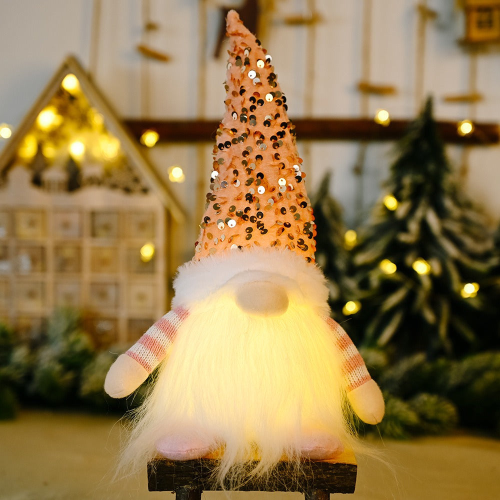 Sequined Holiday LED Lighted Plush Gnome from Mish Mash Market