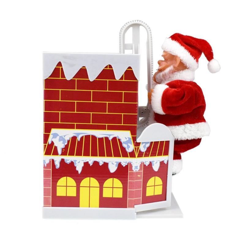 Electric Animated Musical Santa Claus Climbing in Chimney