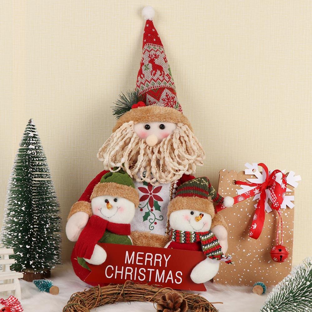 OurWarm Christmas Plush Santa and Snowman Family Tabletop Decor from Mish Mash Market