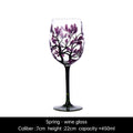 Four Seasons Hand-Painted Crystal Wine Glass
