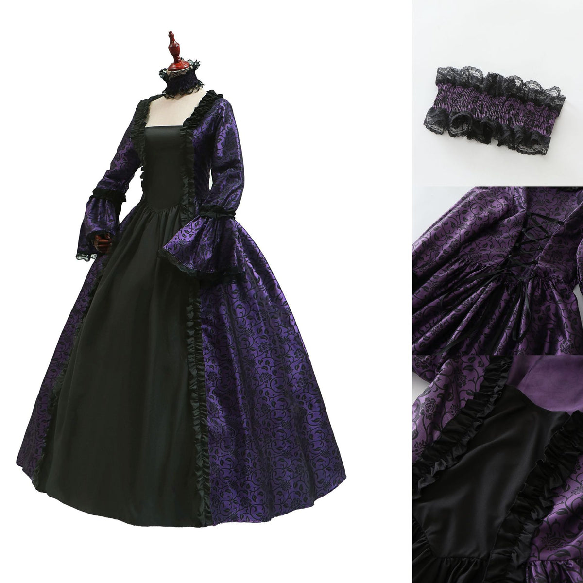 Retro Victorian Gothic Halloween Ball Gown Costume from Mish Mash Market