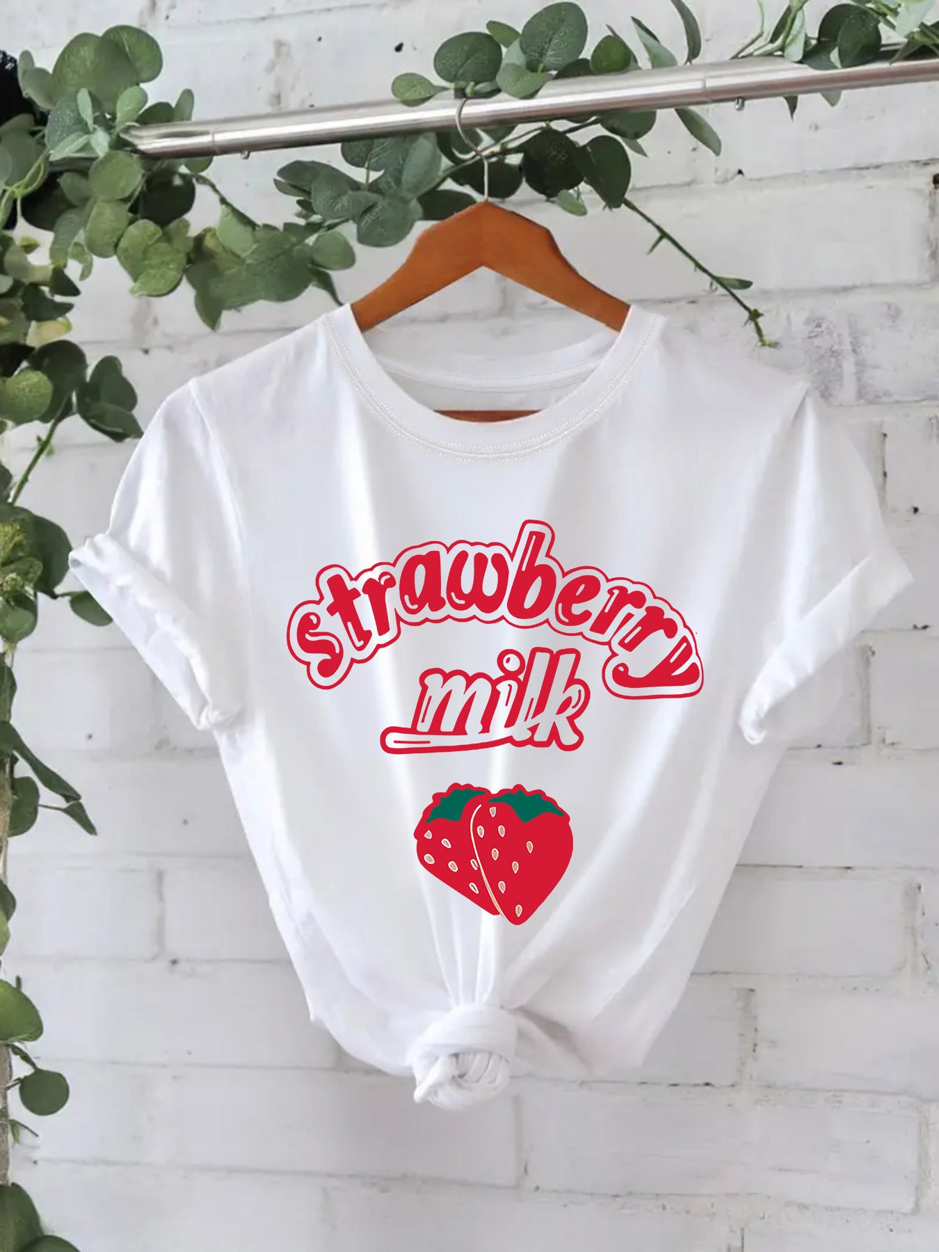 Women’s Cherry Graphic T-Shirt – Love You Cherry Much Short Sleeve Crew Neck Tee