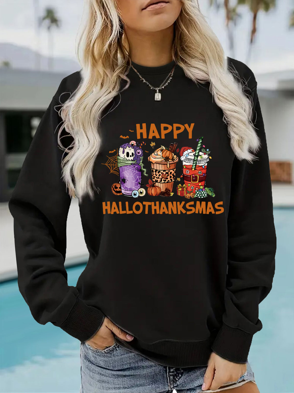 Happy Hallothanksmas Seasonal Graphic Sweatshirt from Mish Mash Market
