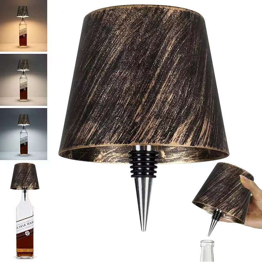 Rechargeable LED Wine Bottle Lamp - RGB Dimmable Bar Decor from Mish Mash Market