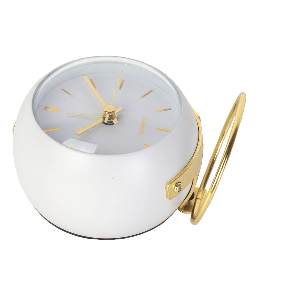 Silent Sweep Metal Alarm Clock – Minimalist Desk Decor