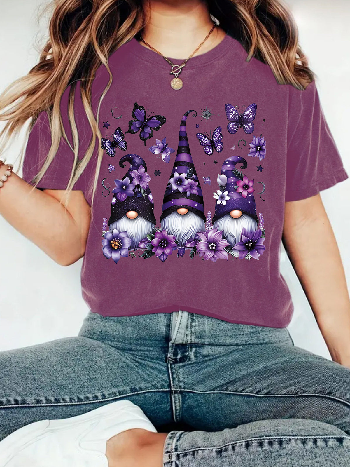 Purple Magic Hat Gnomes Halloween Graphic T-Shirt from Mish Mash Market
