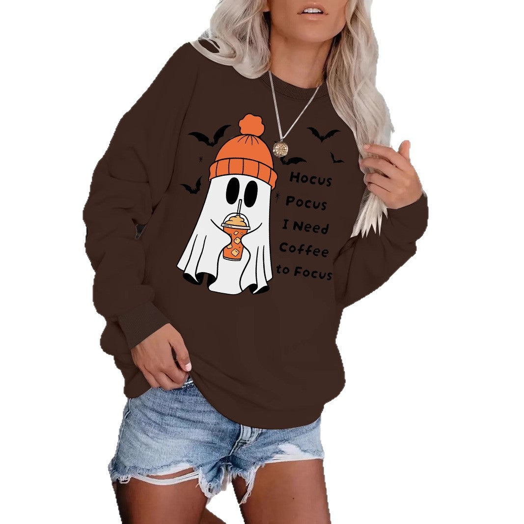 Halloween Ghost Hocus Pocus I Need Coffee to Focus Sweatshirt from Mish Mash Market