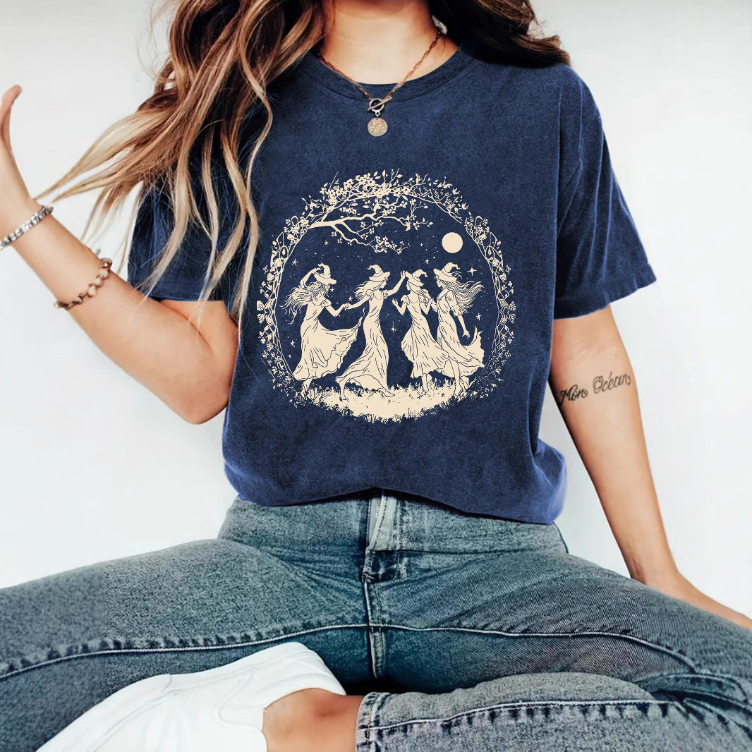 Women's Halloween Dancing Witches Graphic T-Shirt from Mish Mash Market