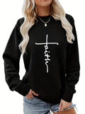 Faith Cross Oversized Fleece Pullover