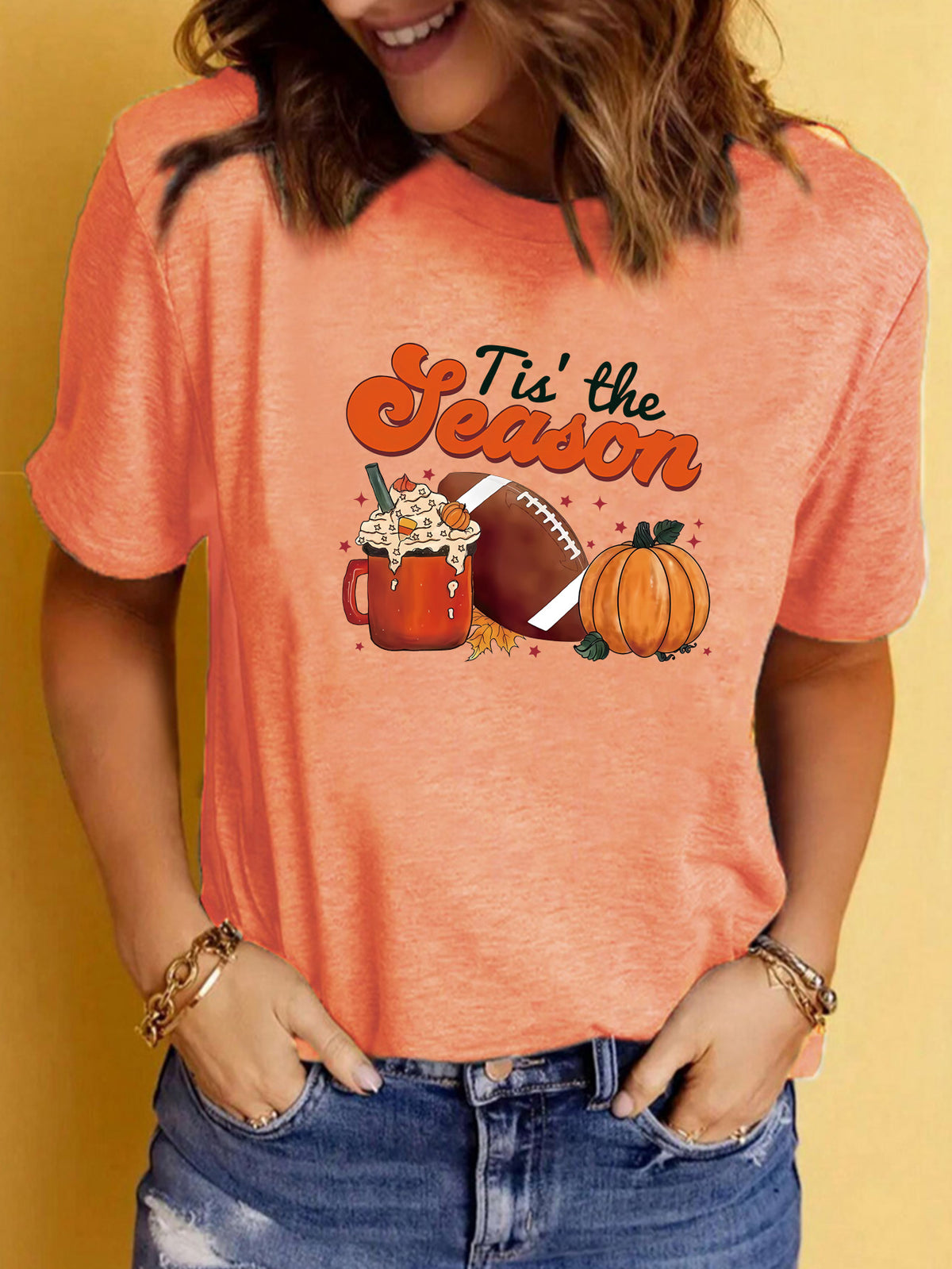 Tis the Season Halloween Printed Round Neck Short Sleeve T-Shirt from Mish Mash Market