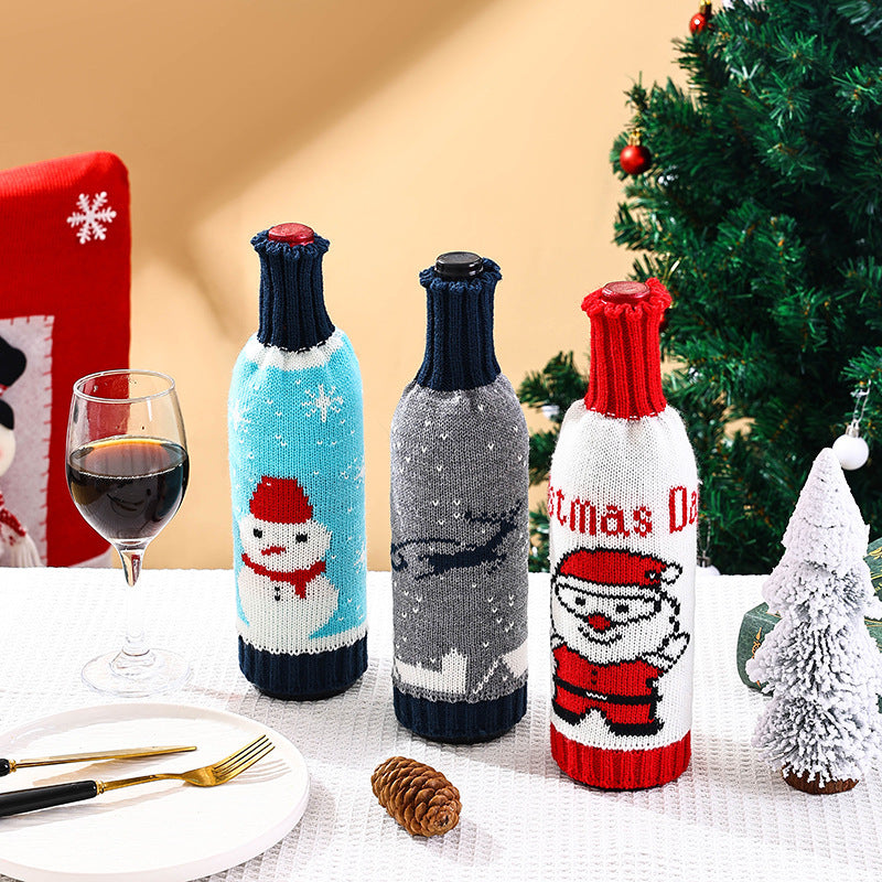 Festive Holiday Knitted Wine Bottle Cover from Mish Mash Market