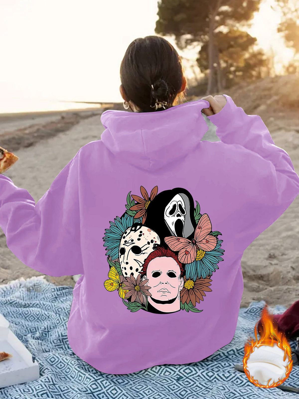 Women's Halloween Horror Movie Graphic Oversized Hoodie from Mish Mash Market