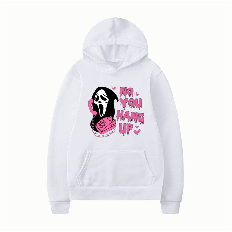 Halloween Ghost Graphic Loose Fit Hoodie – Casual Unisex Long Sleeve Sweatshirt from Mish Mash Market