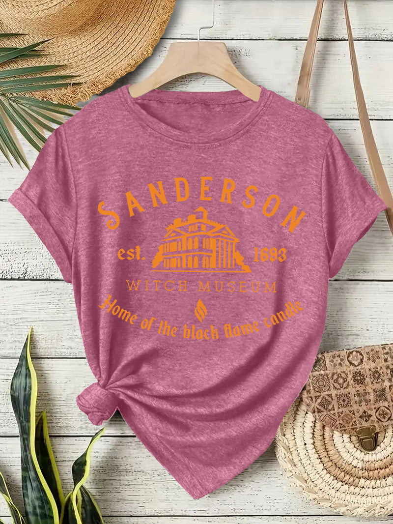 Sanderson Witch Museum Graphic T-Shirt - Halloween Short Sleeve Crewneck Top from Mish Mash Market