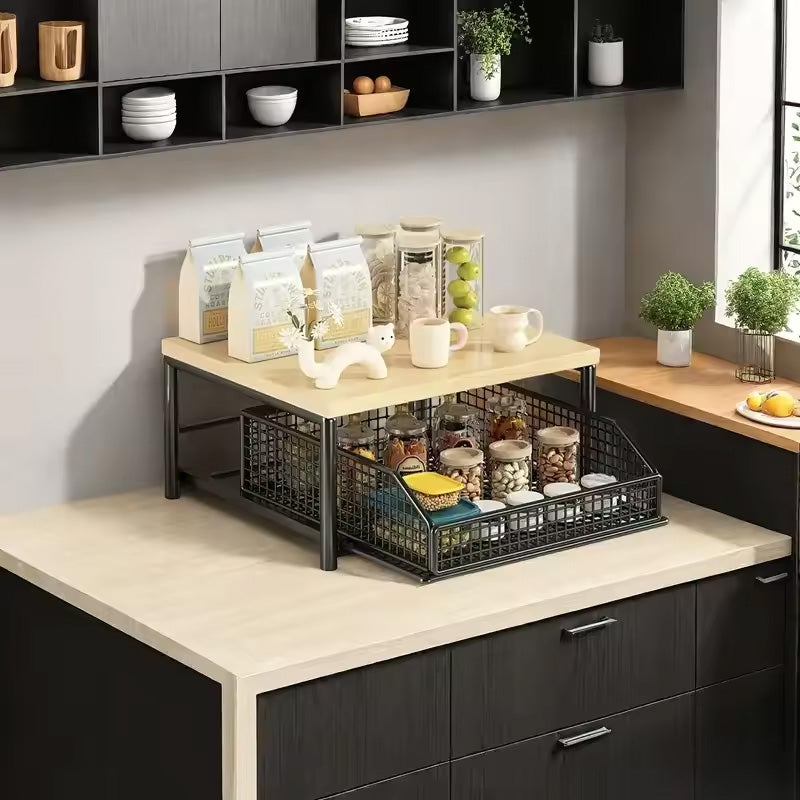 Modern Microwave Shelf Modern Microwave Shelf with Drawer from Mish Mash Market