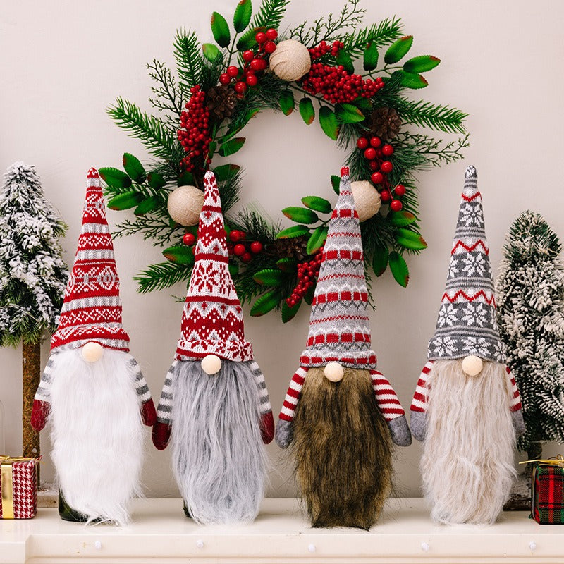 Christmas Gnome Wine Bottle Cover - Long Beard Faceless Gnome Champagne & Wine Bottle Topper Holiday Decoration from Mish Mash Market
