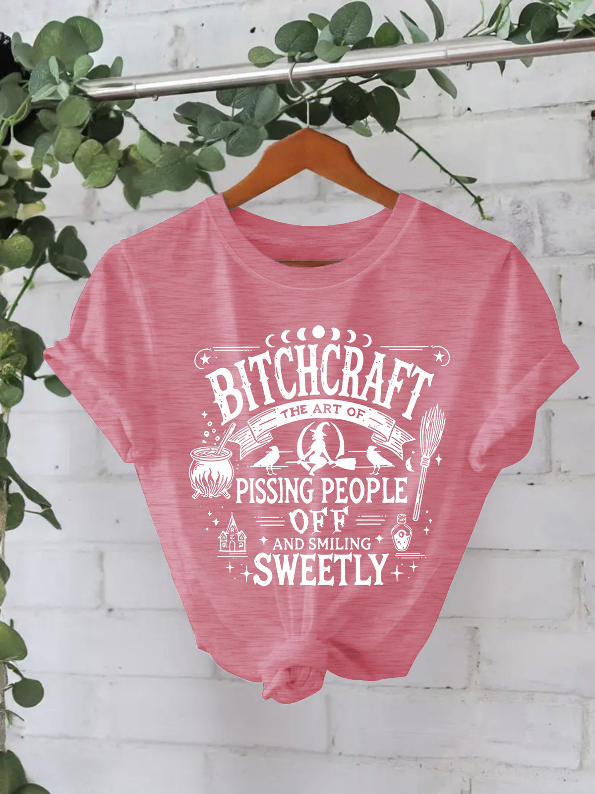 Bitchcraft Graphic Halloween T-Shirt – Loose Fit Short Sleeve Tee from Mish Mash Market