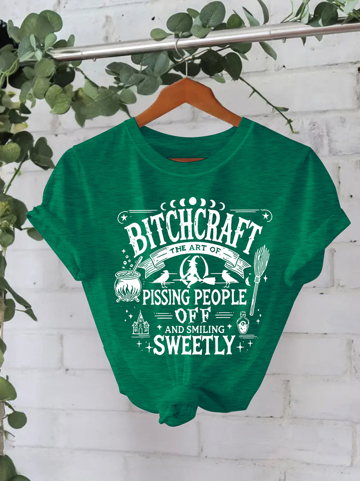Bitchcraft Graphic Halloween T-Shirt – Loose Fit Short Sleeve Tee from Mish Mash Market