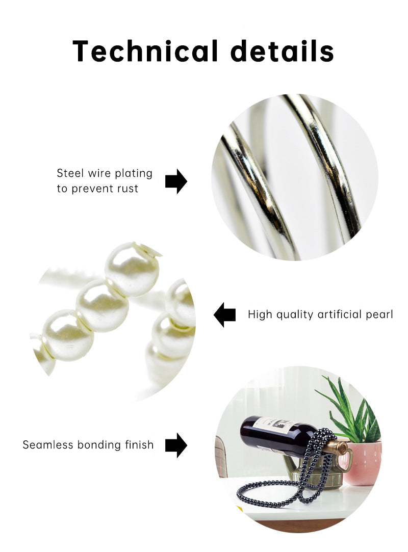 Pearl Necklace Wine Holder from Mish Mash Market