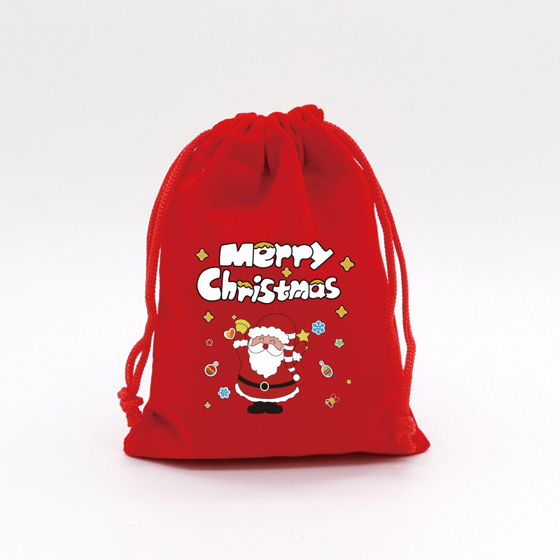 Red Velvet Christmas Drawstring Gift Bag from Mish Mash Market