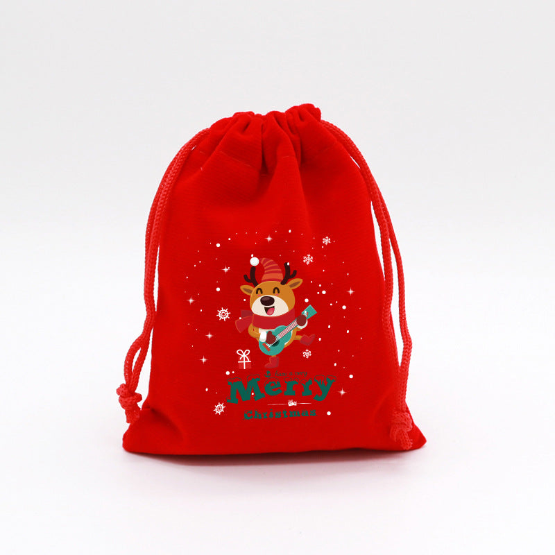 Red Velvet Christmas Drawstring Gift Bag from Mish Mash Market