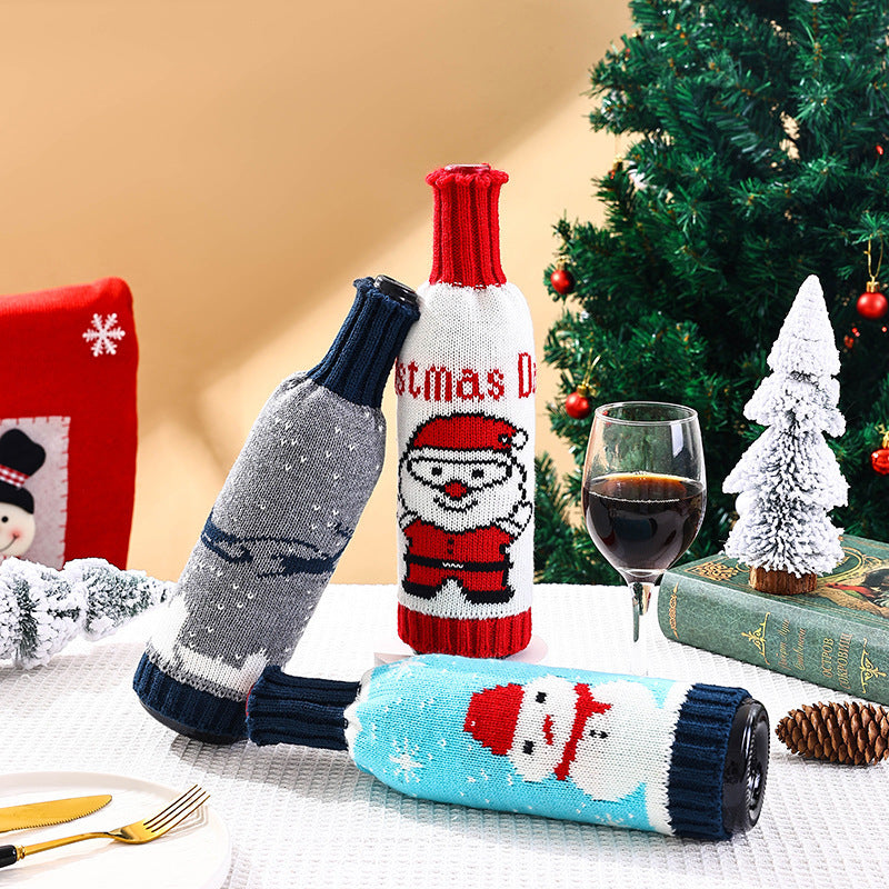 Festive Holiday Knitted Wine Bottle Cover from Mish Mash Market