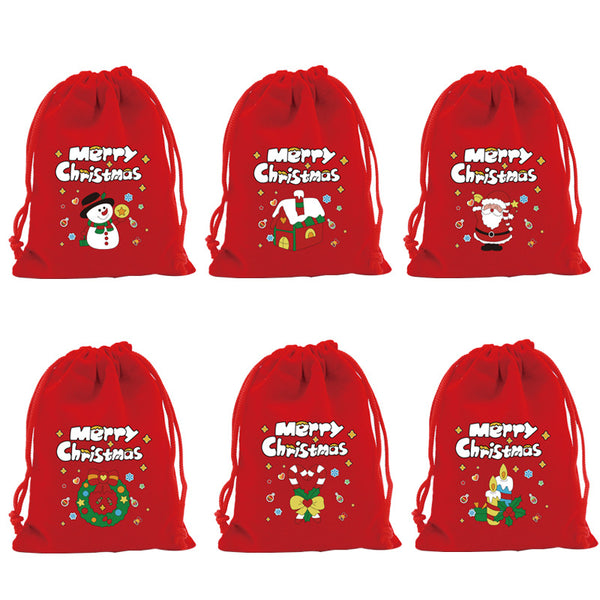 Red Velvet Christmas Drawstring Gift Bag from Mish Mash Market