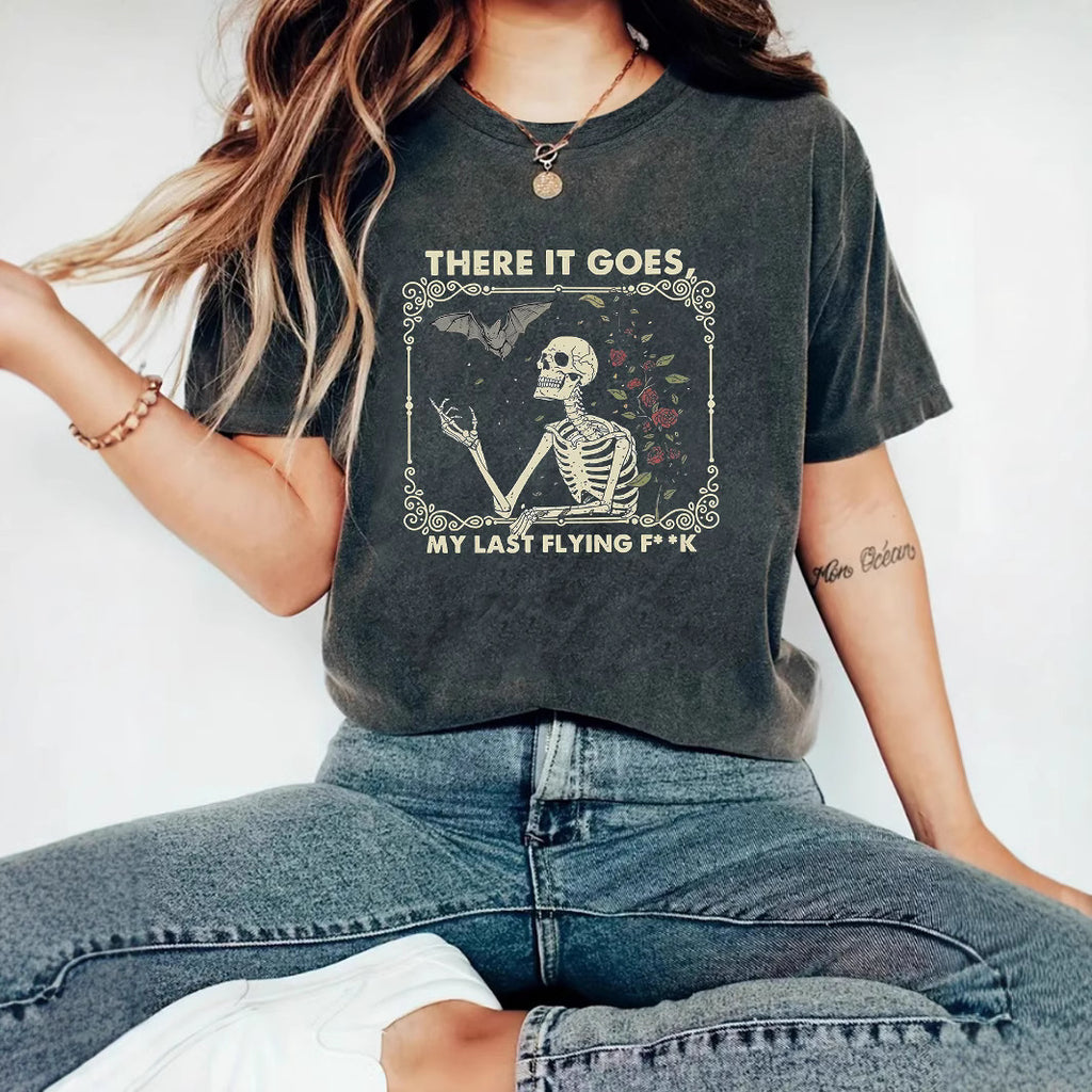 Halloween Skeleton Graphic Print Crewneck T-Shirt from Mish Mash Market