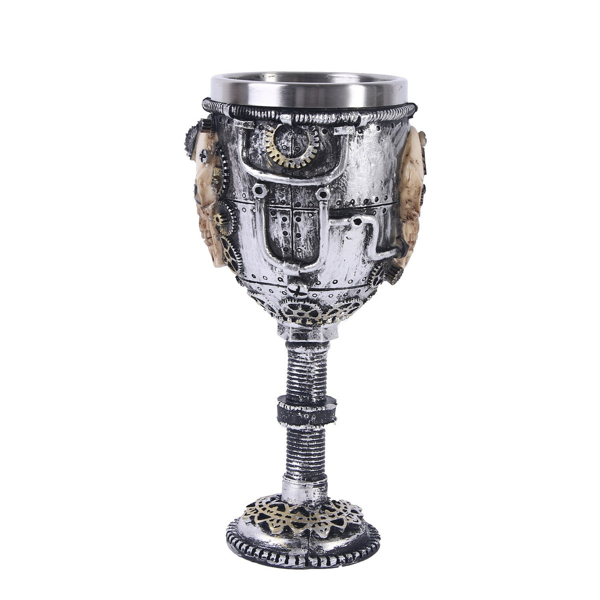 Mechanical Steampunk Skull Wine Goblet from Mish Mash Market
