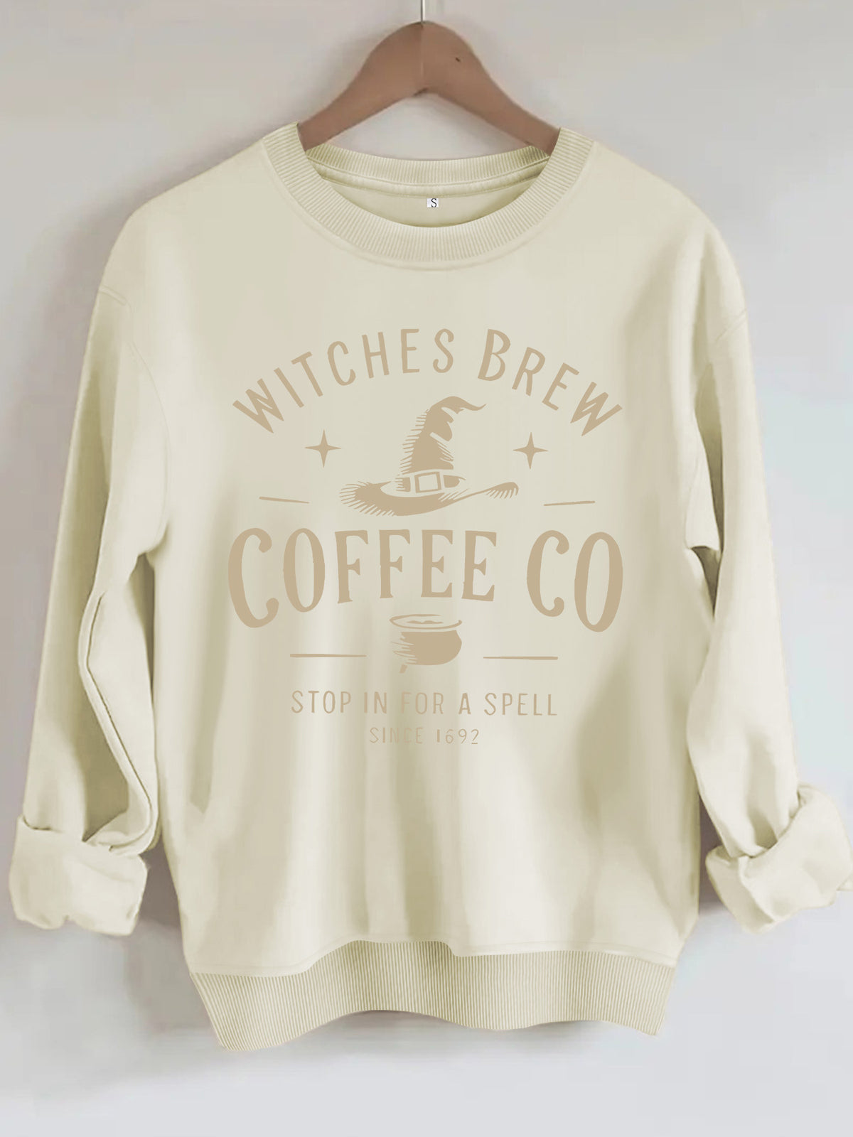 Witch's Brew Coffee Co. Halloween Graphic Sweatshirt - Casual Crewneck Pullover from Mish Mash Market