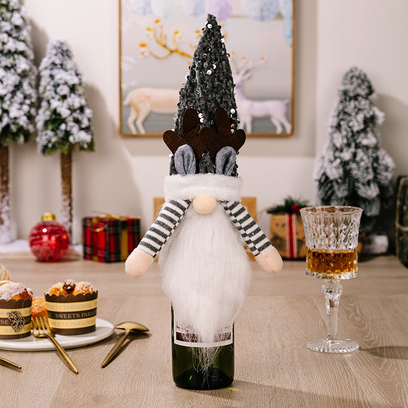 Christmas Gnome Wine Bottle Cover
