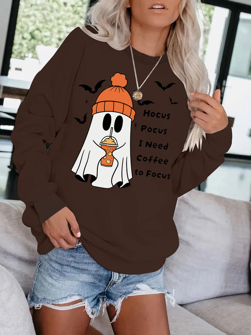 Halloween Ghost Hocus Pocus I Need Coffee to Focus Sweatshirt from Mish Mash Market