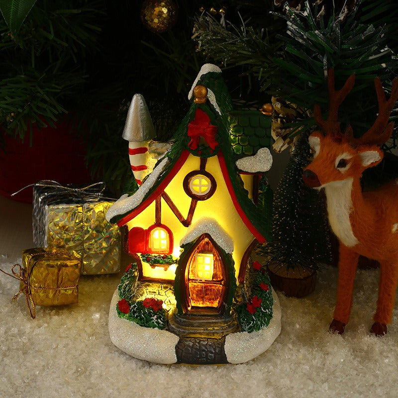 Glowing Christmas Village House and Boot from Mish Mash Market