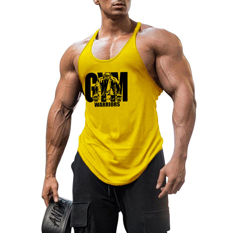 Men's Deep Cut Stringer Gym Tank Top - Cotton Bodybuilding Fitness Vest from Mish Mash Market