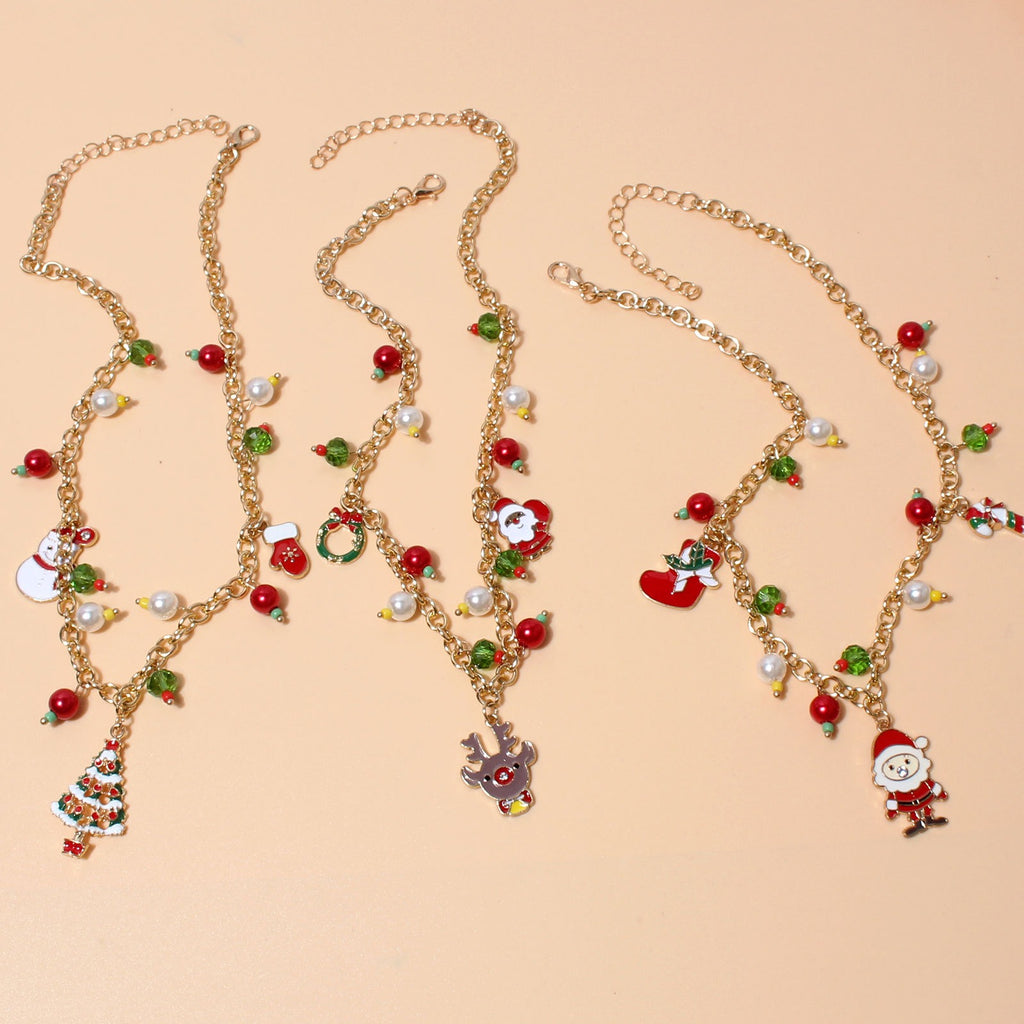Holiday Pearl Charm Necklace