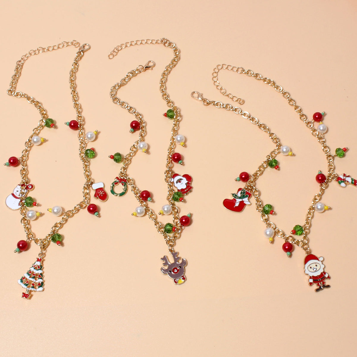 Holiday Pearl Charm Necklace