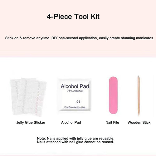 Crack Crackle Short Press-On Nails Set - Complete Gel Mani Kit from Mish Mash Market