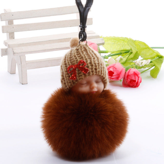 Sleeping Angel Doll Plush Keychain from Mish Mash Market